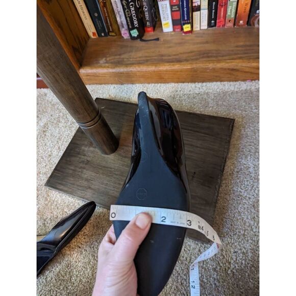 JIMMY Choo black patent leather Allen pat wedge euc sz 6 - Picture 7 of 8